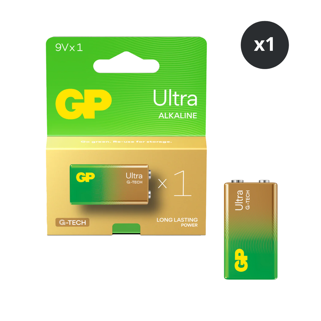 GP Ultra Alkaline 9V Battery (Box of 1)