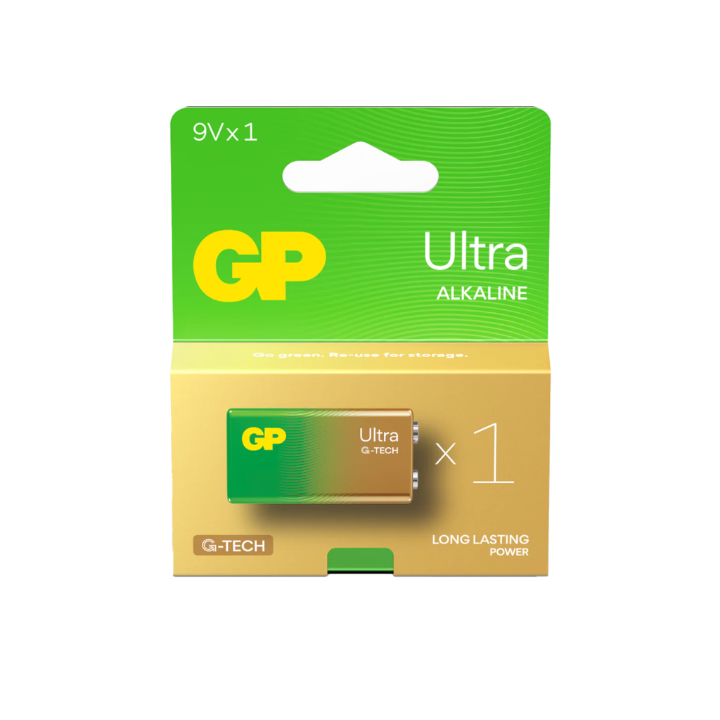 GP Ultra Alkaline 9V Battery (Box of 1)