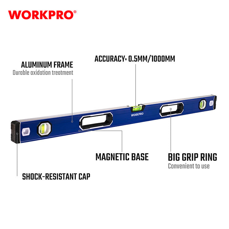 Workpro WP262064 Magnetic Aluminium Box Level 1000mm