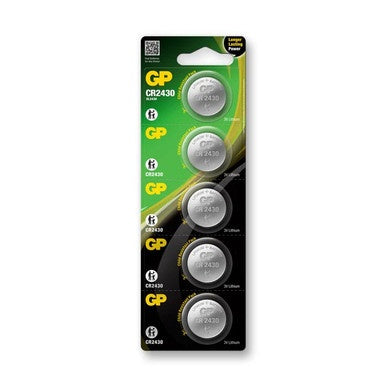 GP CR2430 3V Lithium Coin Batteries (5 Pack)