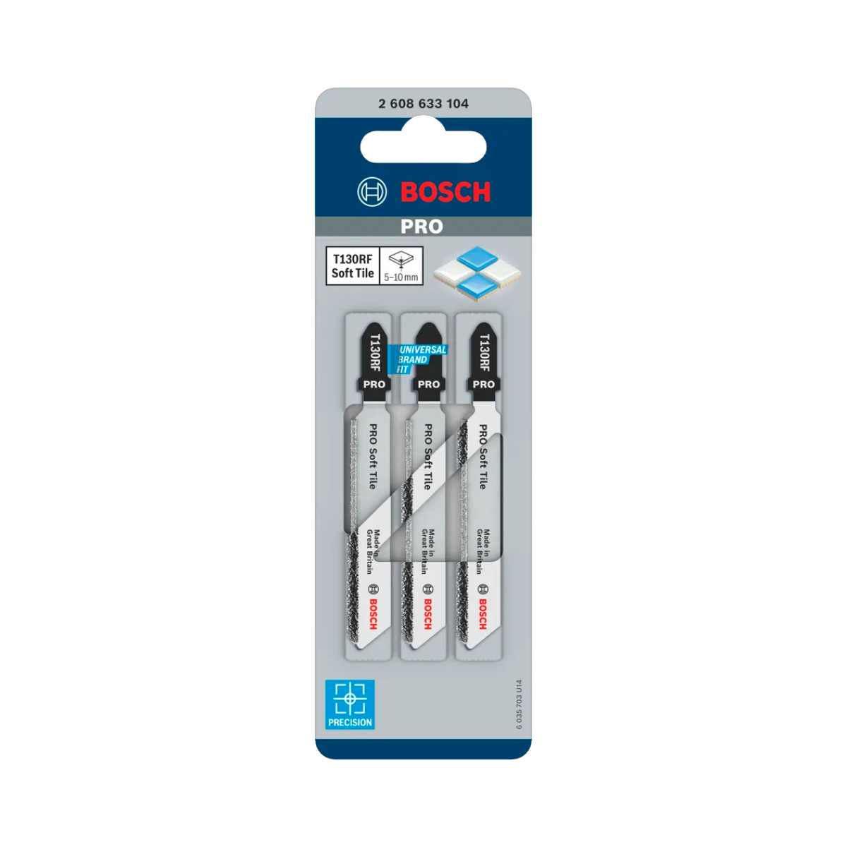 Bosch T130RF PRO Soft Tile Jigsaw Blades (3 Pack)