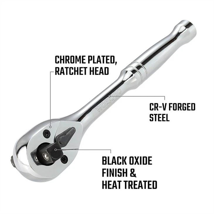 Workpro WP271014 3-In-1 Ratchet Handle (1/4", 3/8" & 1/2")