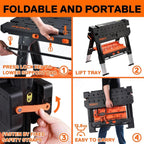 Pony Jorgensen 60P Heavy-Duty 2-in-1 Folding Worktable / Saw Horse with 2 x 33412 12" E-Z HOLD Clamps - 500lb / 1,000lb Capacity
