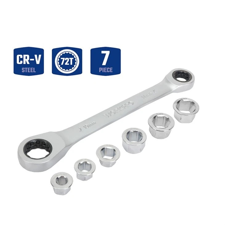 Workpro WP202567 Double Ring Ratchet Wrench Set (7 Piece)