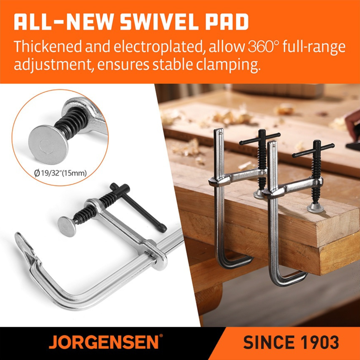 Jorgensen 75418 Drop Forged Bar Clamp 18" 1000lb