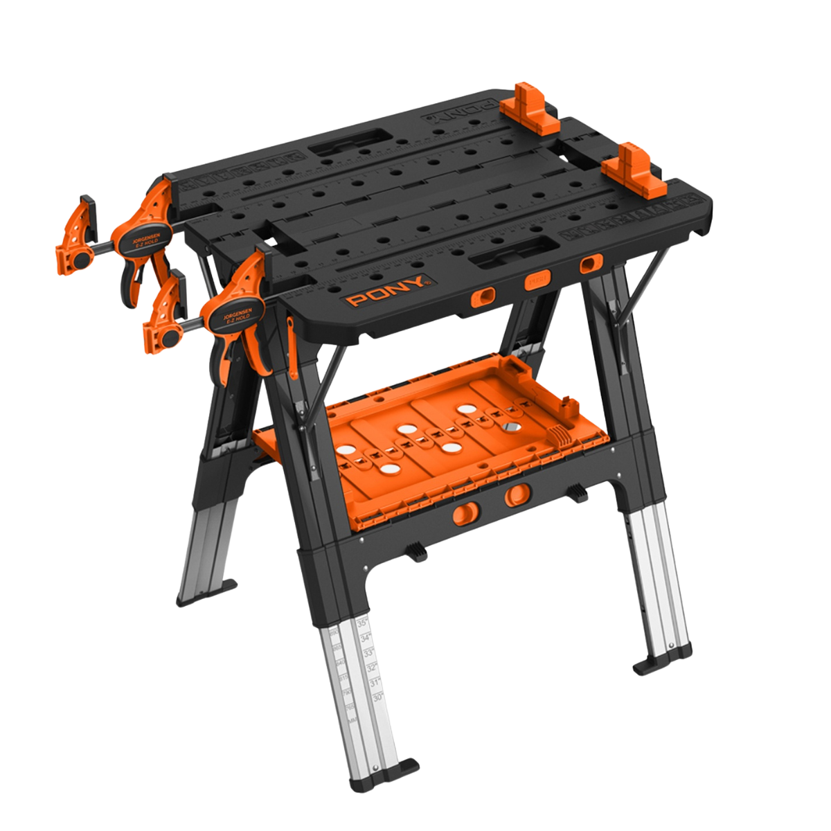 Pony 60P 2-in-1 Work Bench with 2pc 12" E-Z Hold Clamps