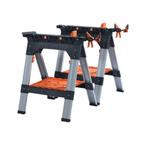 Pony 60400 28" Sawhorse Twin Pack with 12" E-Z Hold Clamps