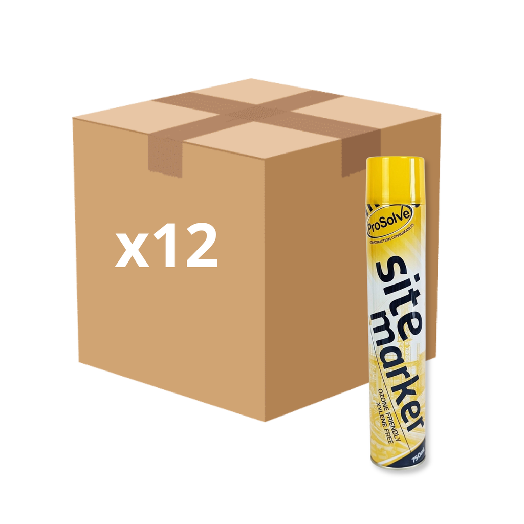 ProSolve PVSMY7A Sitemarker Line Marking Paint Yellow 750ml (12 Pack)