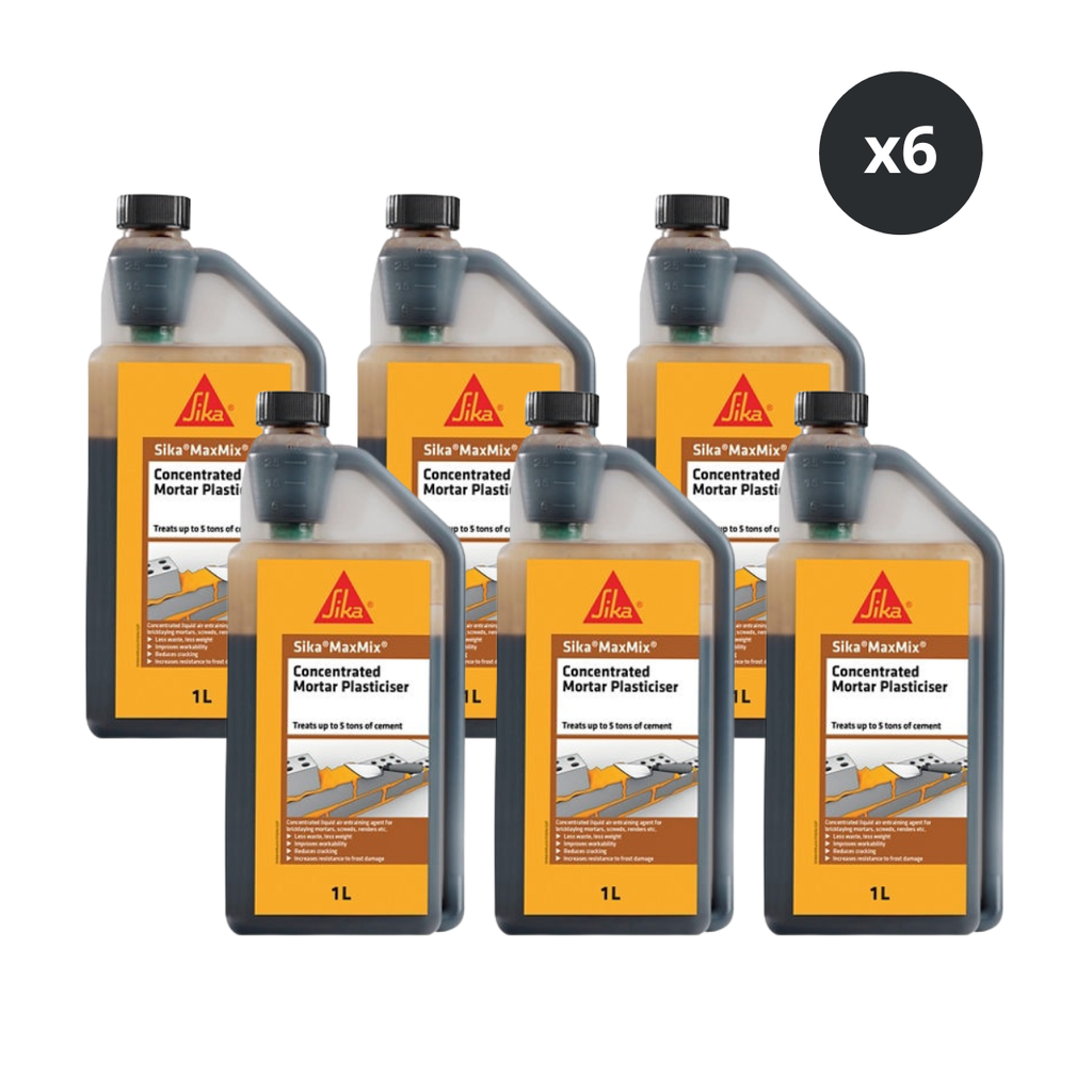 Sika 880826 MaxMix Concentrated Mortar Plasticiser 1L (6 Pack)