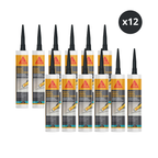 Sika 907055 SikaSeal General Purpose Silicone 260ml (Black) - 12 Pack