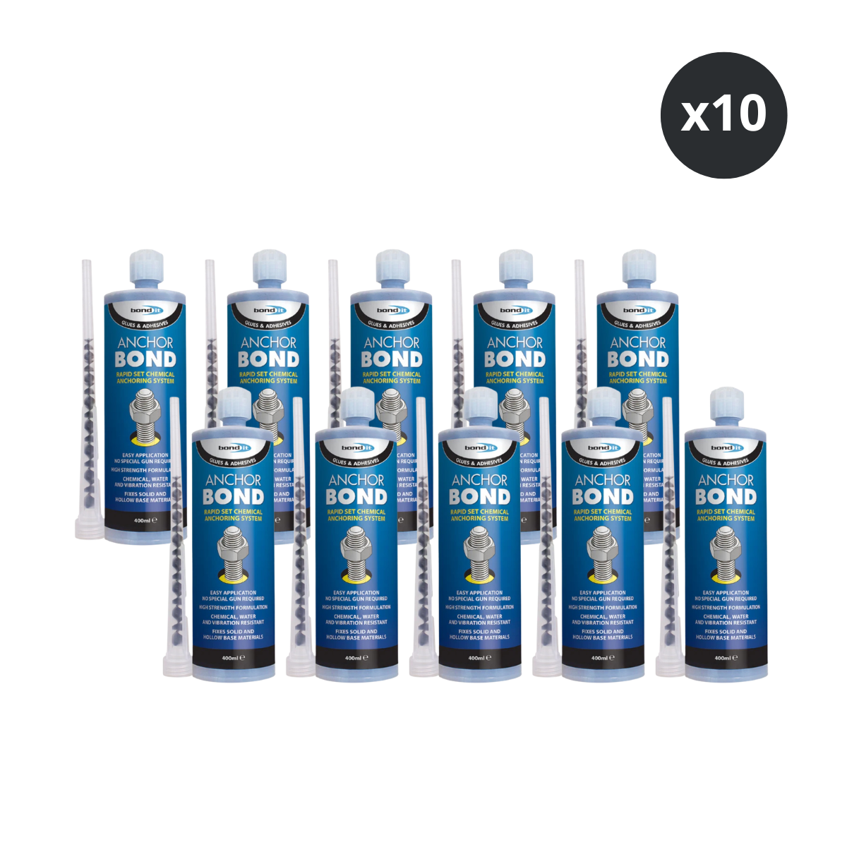 Bond It BDAB310SF Anchor Bond Resin 310ml (Beige) - 10 Pack