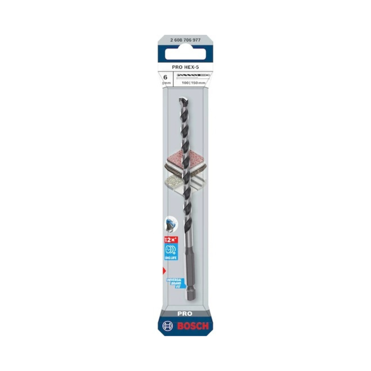 Bosch 2608706977 PRO HEX-5 Drill Bit 6 x 100 x 150mm