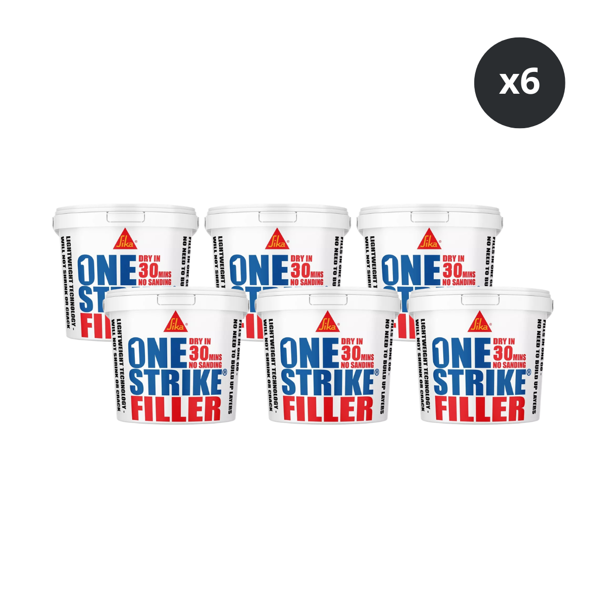 Sika 461916 One Strike Filler 1L (White) - 6 Pack