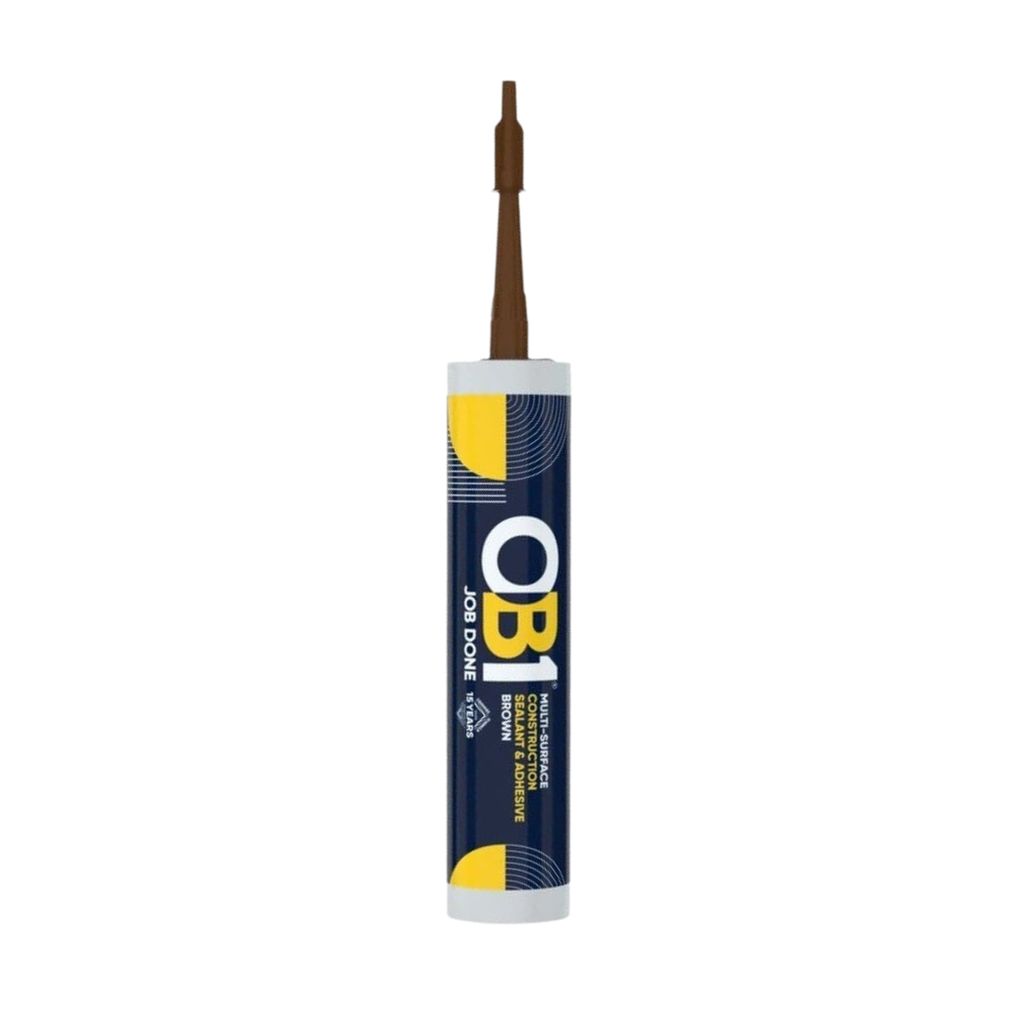 OB1 30617356 Multi-Surface Construction Sealant & Adhesive 290ml (Brown) - 12 Pack