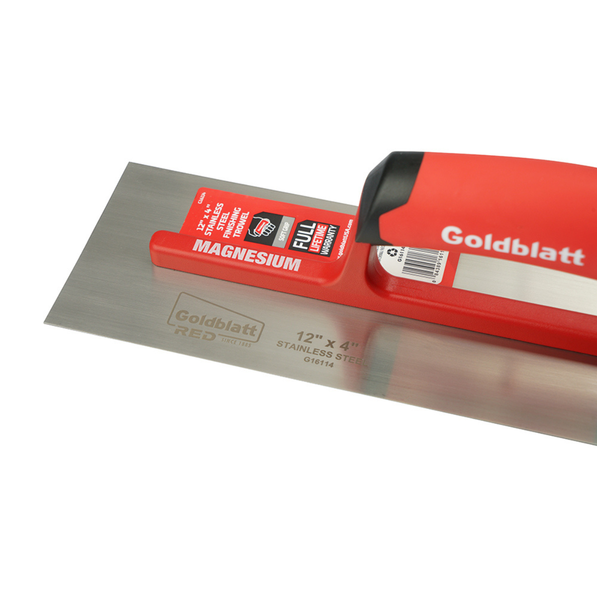 Goldblatt G16114 RED Stainless Finish Trowel 12 x 4in