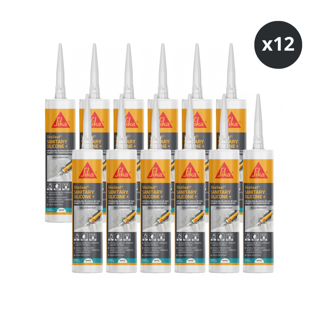Sika 907300 SikaSeal Sanitary Silicone White 295ml (12 Pack)