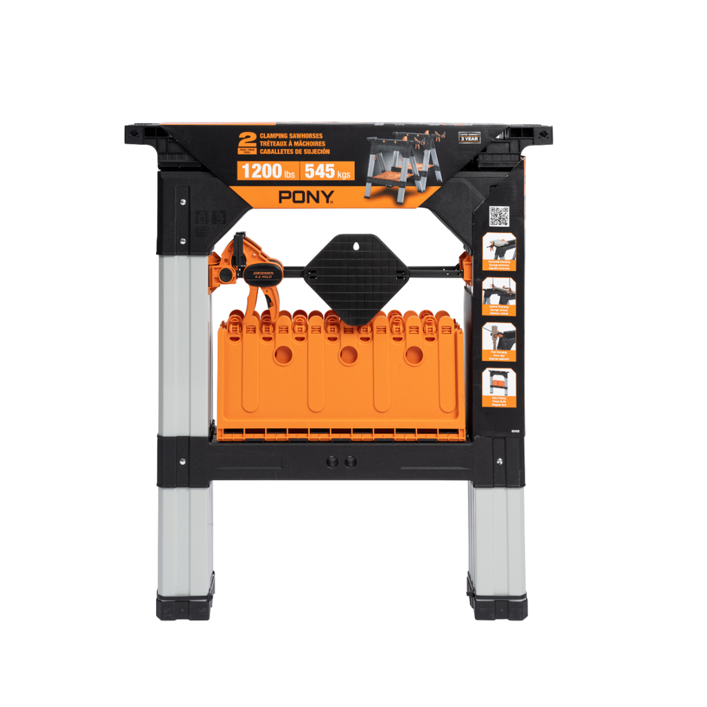 Pony Jorgensen 60400 2-Piece Clamping Sawhorses 32" 1,200lb