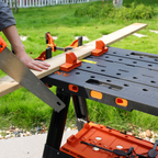 Pony Jorgensen 60P Heavy-Duty 2-in-1 Folding Worktable / Saw Horse with 2 x 33412 12" E-Z HOLD Clamps - 500lb / 1,000lb Capacity