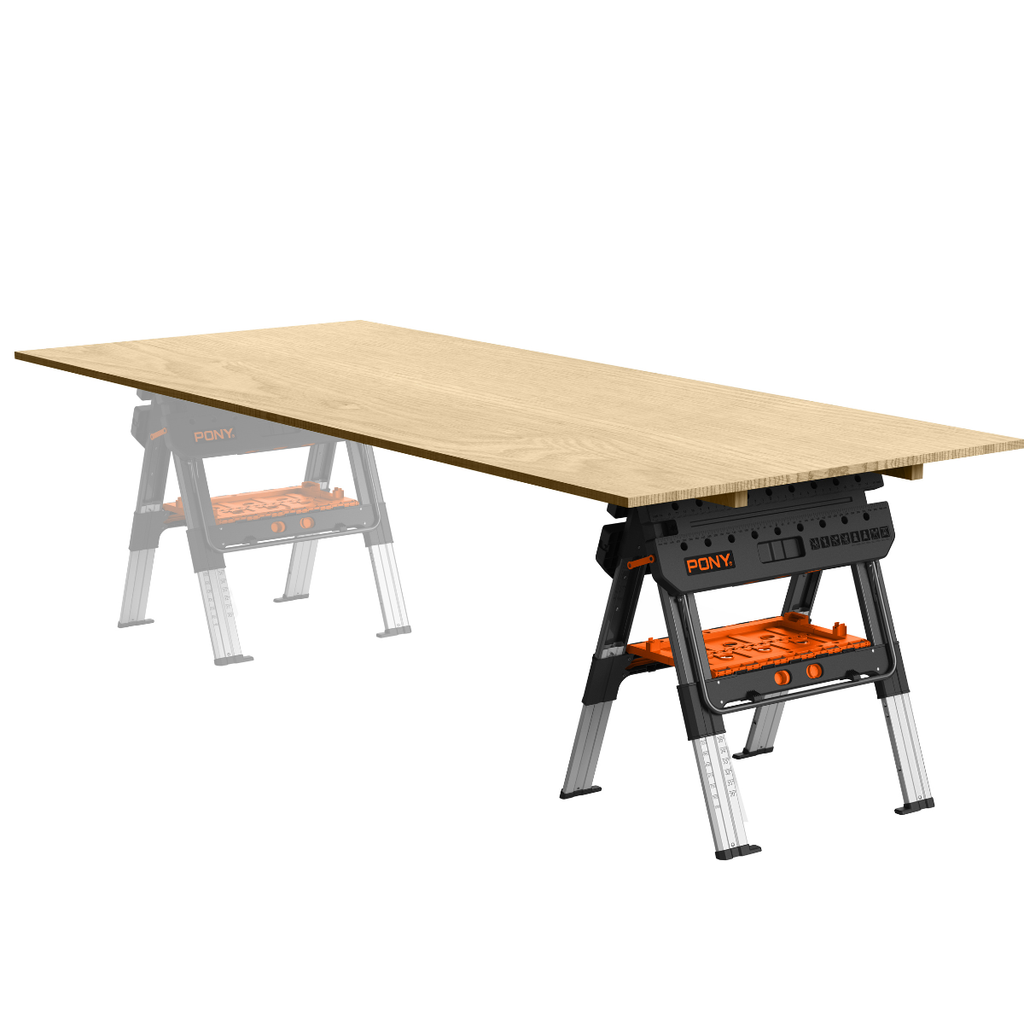 Pony Jorgensen 60P Heavy-Duty 2-in-1 Folding Worktable / Saw Horse with 2 x 33412 12" E-Z HOLD Clamps - 500lb / 1,000lb Capacity