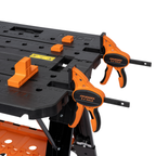 Pony Jorgensen 60P Heavy-Duty 2-in-1 Folding Worktable / Saw Horse with 2 x 33412 12" E-Z HOLD Clamps - 500lb / 1,000lb Capacity