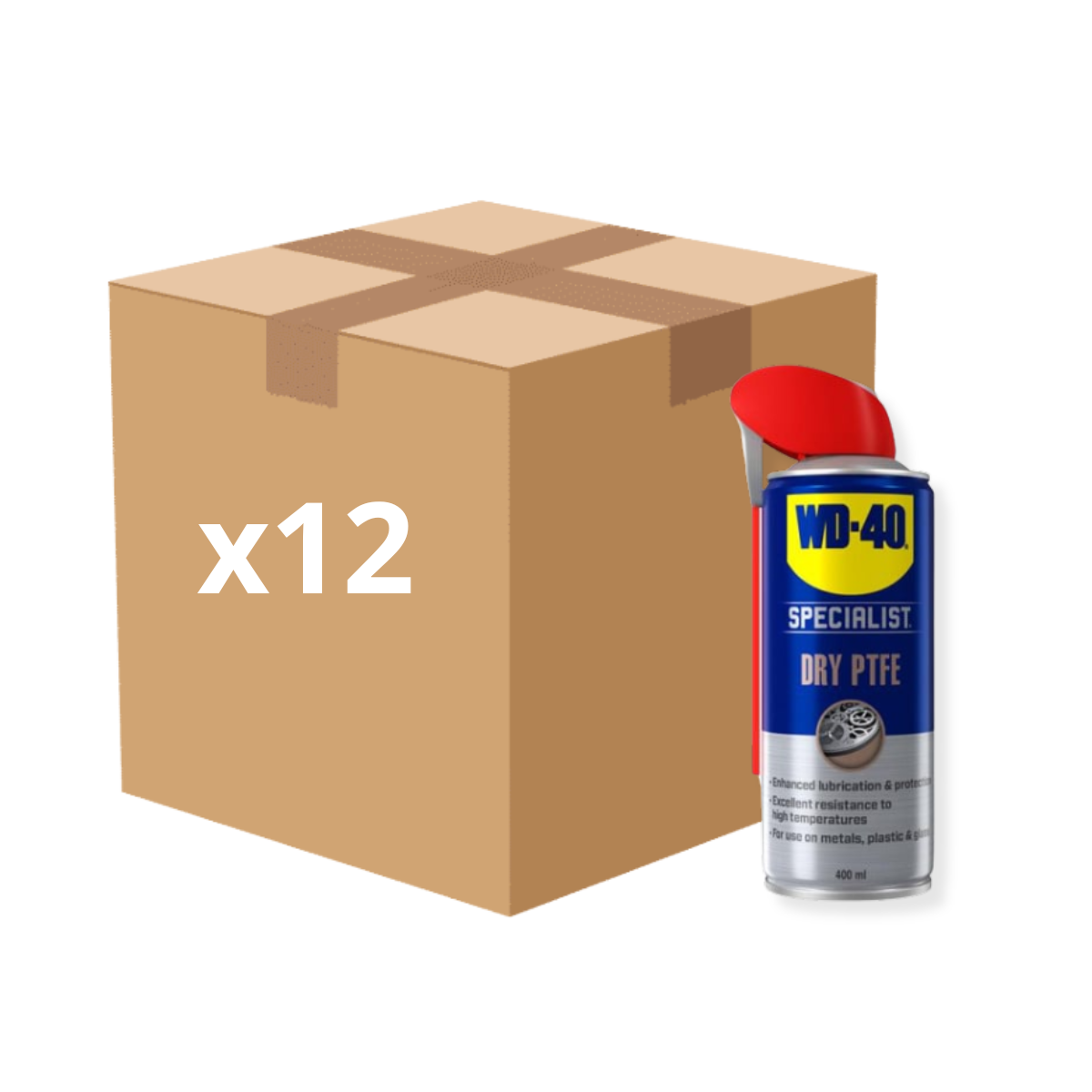 WD-40 44395 Specialist Dry PTFE Lubricant 400ml (12 Pack)